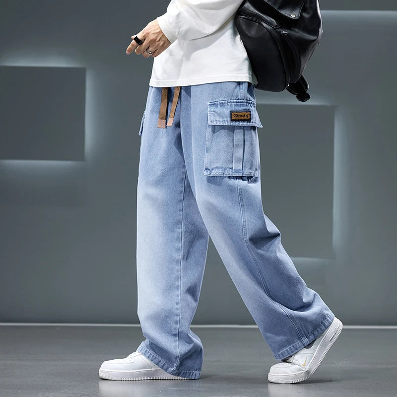 ZARA Unisex Blue Cargo Jeans
