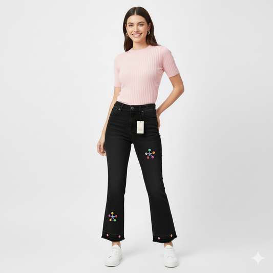 Black Jeans With Desing-black