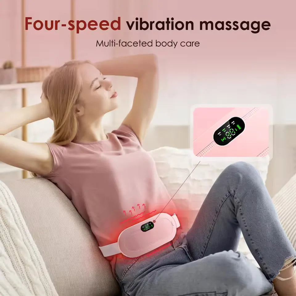 Period Cramp Massager Menstrual Heating Pad Dysmenorrhea Relieving Belt