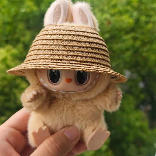 Labubu open top straw hat